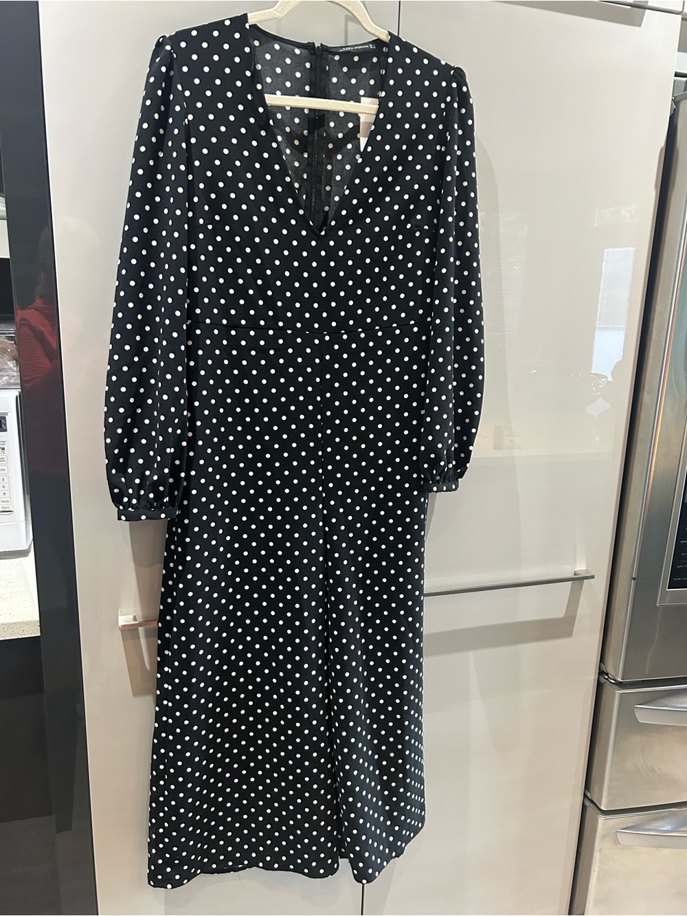 Black and White Polka Dot Long Sleeve jumpsuit